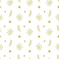 Snowflakes Seamless Pattern Winter Ornament Background vector