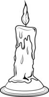 Candle is burning. Candle. Candle is a source of light and heat. Wax with a wick inside. Symbolic element in various cultures and traditions. vector