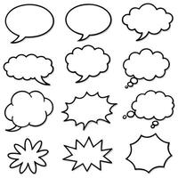 a set of speech bubbles with different shapes vector