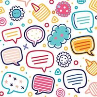 seamless pattern with colorful speech bubbles and speech bubbles vector