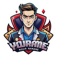 a cartoon character with the words your name on it vector