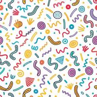 seamless pattern with colorful shapes and lines vector