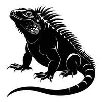 an iguana is standing on its hind legs and has long spikes on its back vector