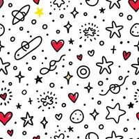 a seamless pattern with stars, hearts and other symbols vector
