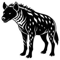 a black and white hyena on a white background vector