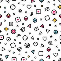 a seamless pattern with various icons and symbols vector