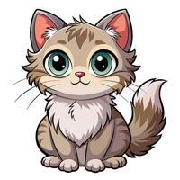 a cartoon cat with big eyes and a white background vector