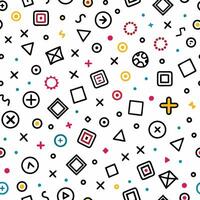 a colorful pattern with geometric shapes and arrows vector