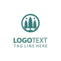 False Cypress forest tree logo vector
