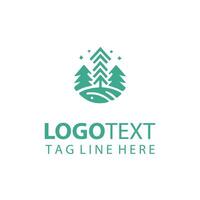 Cypress forest tree logo vector