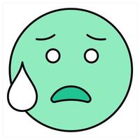 Cry and emoji icon concept vector