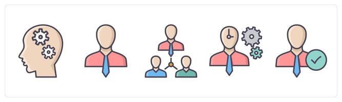 A set of 5 Business icons as business management, global business, business organization vector