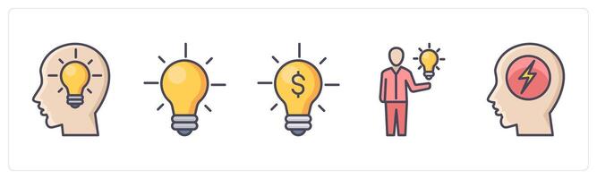 A set of 5 Business icons as business idea, idea, business vector