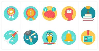 A set of 10 education icons as badge, solution, knowledge vector