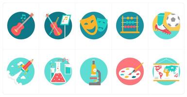 A set of 10 education icons as music, music class, art vector