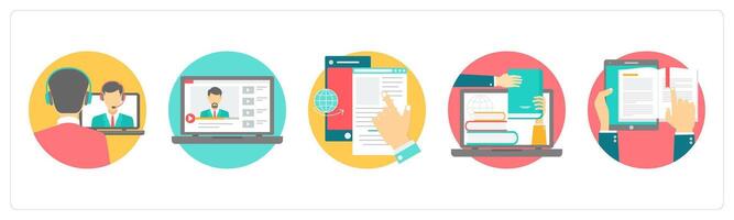 A set of 5 education icon as conference vector