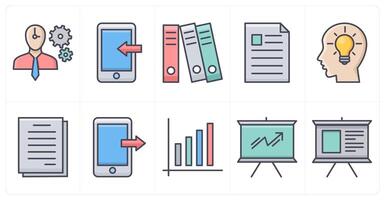 A set of 10 business icons as business management, receive data, files vector