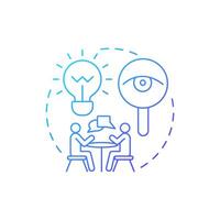 Qualitative research blue gradient concept icon. Data collecting. Interview, communication. Round shape line illustration. Abstract idea. Graphic design. Easy to use in infographic, presentation vector