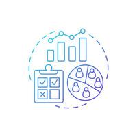 Quantitative research blue gradient concept icon. Marketing strategy. Statistics, analytics. Round shape line illustration. Abstract idea. Graphic design. Easy to use in infographic, presentation vector