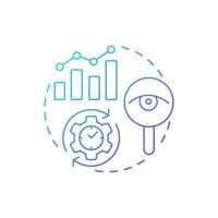 Secondary research blue gradient concept icon. Statistical metrics. Monitoring, control. Round shape line illustration. Abstract idea. Graphic design. Easy to use in infographic, presentation vector