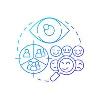 Observations blue gradient concept icon. Research methodology. Marketing, audience. Round shape line illustration. Abstract idea. Graphic design. Easy to use in infographic, presentation vector