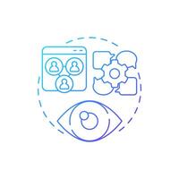 Community forums blue gradient concept icon. Online communication, service. Users feedback. Round shape line illustration. Abstract idea. Graphic design. Easy to use in infographic, presentation vector
