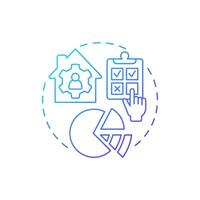 In-home usage test blue gradient concept icon. Customer feedback. Questionnaire, checklist. Round shape line illustration. Abstract idea. Graphic design. Easy to use in infographic, presentation vector