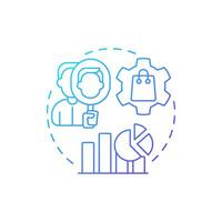 Mystery shoppers blue gradient concept icon. Customer service, shopping. Statistics, commerce. Round shape line illustration. Abstract idea. Graphic design. Easy to use in infographic, presentation vector