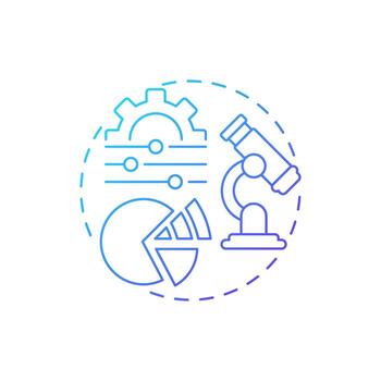 Experimental research blue gradient concept icon. Laboratory equipment. Education, technology. Round shape line illustration. Abstract idea. Graphic design. Easy to use in infographic, presentation vector