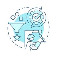Sort light blue concept icon. 5S methodology. Organizing and eliminating unnecessary items in workspace. Round shape line illustration. Abstract idea. Graphic design. Easy to use in article vector