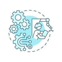 Contract manufacturing light blue concept icon. Production of individual parts. Industrial process. Automation. Round shape line illustration. Abstract idea. Graphic design. Easy to use in article vector