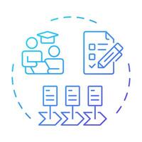 IEP blue gradient concept icon. Individualized education program for disabled students. Special learning. Round shape line illustration. Abstract idea. Graphic design. Easy to use in blog post vector