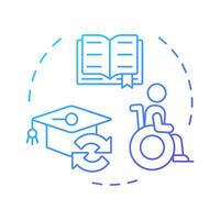 Adapting activities and materials blue gradient concept icon. Educative supplies for students with special needs. Round shape line illustration. Abstract idea. Graphic design. Easy to use in article vector