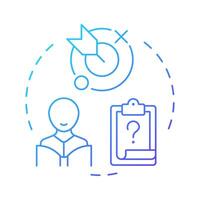 Referral for special education blue gradient concept icon. Students needs identification. Iep process. Round shape line illustration. Abstract idea. Graphic design. Easy to use in blog post vector
