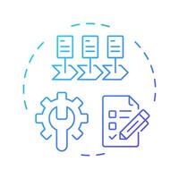 Development of iep blue gradient concept icon. Collaboration for better learning. Special education integration. Round shape line illustration. Abstract idea. Graphic design. Easy to use in blog post vector