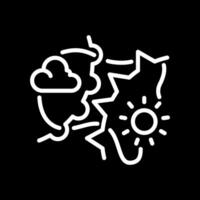 Weather fronts white linear icon for dark theme. Changing weather conditions. Atmospheric science. Sun, cloud and dynamic lines. Thin line illustration. Isolated symbol for night mode. Editable stroke vector