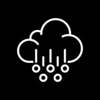 Hail white linear icon for dark theme. Hailstorms and extreme weather condition. Icy precipitation. Weather forecast. Thin line illustration. Isolated symbol for night mode. Editable stroke vector