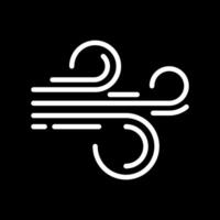 Wind white linear icon for dark theme. Weather forecast. Symbolizing air movement, breezy weather or strong winds. Gusts. Thin line illustration. Isolated symbol for night mode. Editable stroke vector