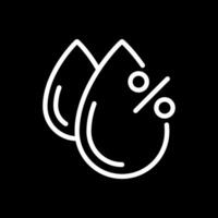 Humidity white linear icon for dark theme. Drops and percentage symbol. Atmospheric moisture level. Weather forecast. Thin line illustration. Isolated symbol for night mode. Editable stroke vector