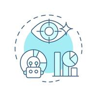 High fidelity at high volume soft blue concept icon. RPA criteria. Tasks management with automated bots. Round shape line illustration. Abstract idea. Graphic design. Easy to use in presentation vector