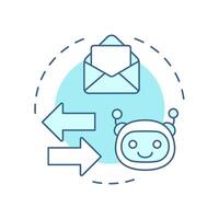 Pre defined trigger soft blue concept icon. Integrating robotic process automation in routine tasks. Round shape line illustration. Abstract idea. Graphic design. Easy to use in presentation vector