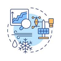 Agrometeorology multi color concept icon. Impact of weather and climate on agribusiness. Forecasting. Round shape line illustration. Abstract idea. Graphic design. Easy to use in article vector