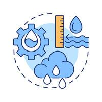 Hydrometeorology multi color concept icon. Managing water resources. Application of meteorology. Round shape line illustration. Abstract idea. Graphic design. Easy to use in presentation vector