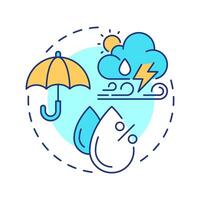 Weather multi color concept icon. Atmosphere condition studying for accurate forecast. Meteorology science. Round shape line illustration. Abstract idea. Graphic design. Easy to use in presentation vector