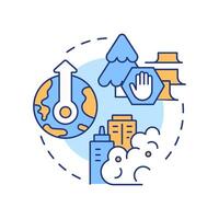 Environmental meteorology multi color concept icon. Weather and climate of ecosystems. Atmospheric science. Round shape line illustration. Abstract idea. Graphic design. Easy to use in article vector
