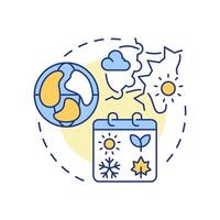 Weather patterns and air masses multi color concept icon. Region climate experience. Atmospheric phenomena. Round shape line illustration. Abstract idea. Graphic design. Easy to use in presentation vector