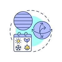 Global scale meteorology multi color concept icon. Atmospheric processes influencing entire planet. Round shape line illustration. Abstract idea. Graphic design. Easy to use in presentation vector