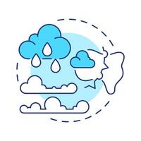 Stationary front multi color concept icon. Cold and warm air masses meeting. Weather forecasting processes. Round shape line illustration. Abstract idea. Graphic design. Easy to use in article vector