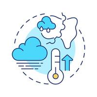 Warm front multi color concept icon. Air masses interactions. Atmospheric phenomena for forecasting. Round shape line illustration. Abstract idea. Graphic design. Easy to use in presentation vector