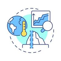 Climatology multi color concept icon. Long term patterns and averages of weather conditions. Atmospheric science. Round shape line illustration. Abstract idea. Graphic design. Easy to use in article vector